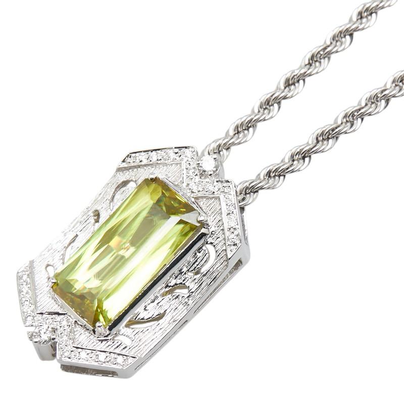 K18WG ホワイトゴールド スフェーン8.64ct ダイヤ0.21ct K18WG ホワイトゴールド スフェーン8.64ct ダイヤ0.21ct