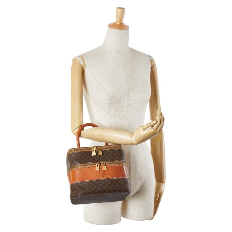 CELINE（セリーヌ） マカダム バニティバッグ メイクボックス ブラウン