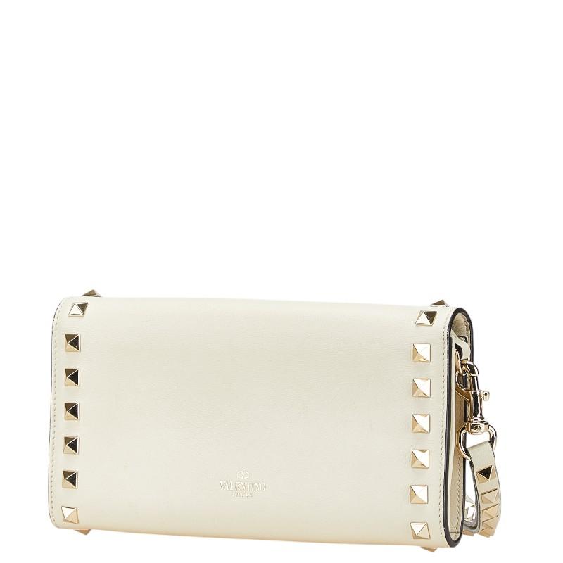 VALENTINO（ヴァレンティノ） ロックスタッズ 長財布 ホワイト レザー 