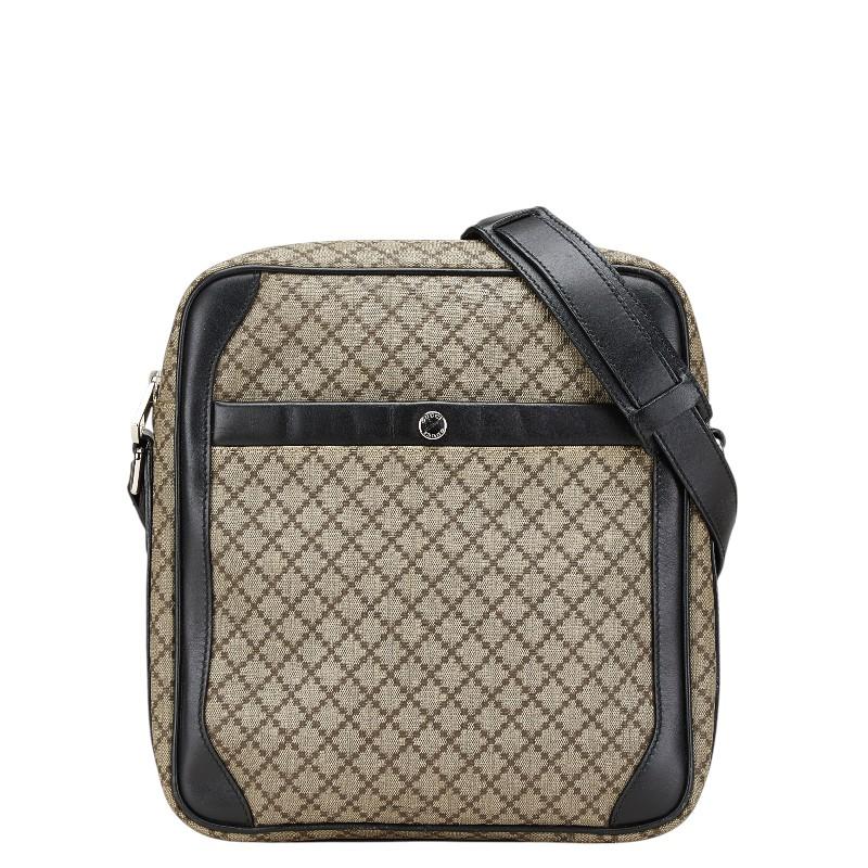 グッチ ディアマンテ ショルダーバッグ 268159 ベージュ ブラック PVC レザー レディース GUCCI 【中古】 GUCCI（グッチ） ディアマンテ ショルダーバッグ 268159 ベージュ