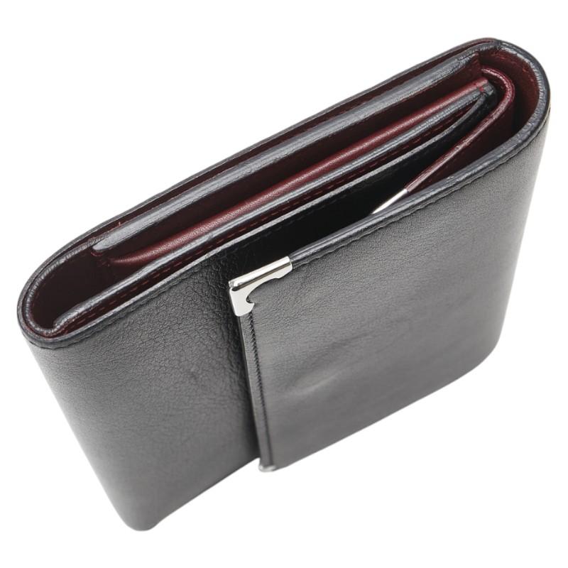 Cartier（カルティエ） 三つ折り財布 ブラック レザー メンズ 【中古
