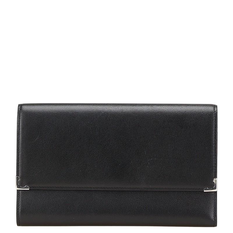 Cartier カルティエ 三つ折り財布 L3000599 ブラック レザー
