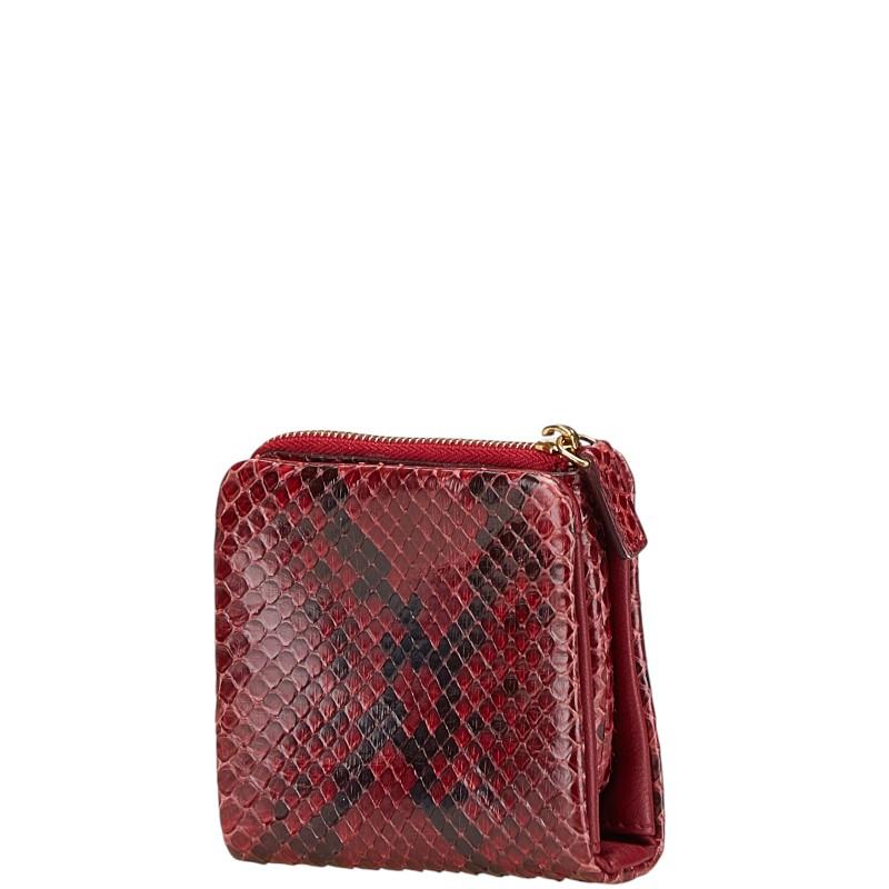 CELINE セリーヌ L字ファスナー 二つ折り財布 レッド ブラック