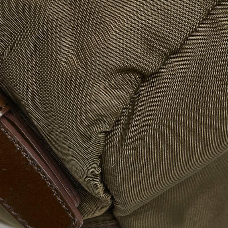 PRADA プラダ リュックサック 三角ロゴプレート ナイロン レザー カーキ PRADA プラダ リュックサック バックパック 三角ロゴ カーキ系