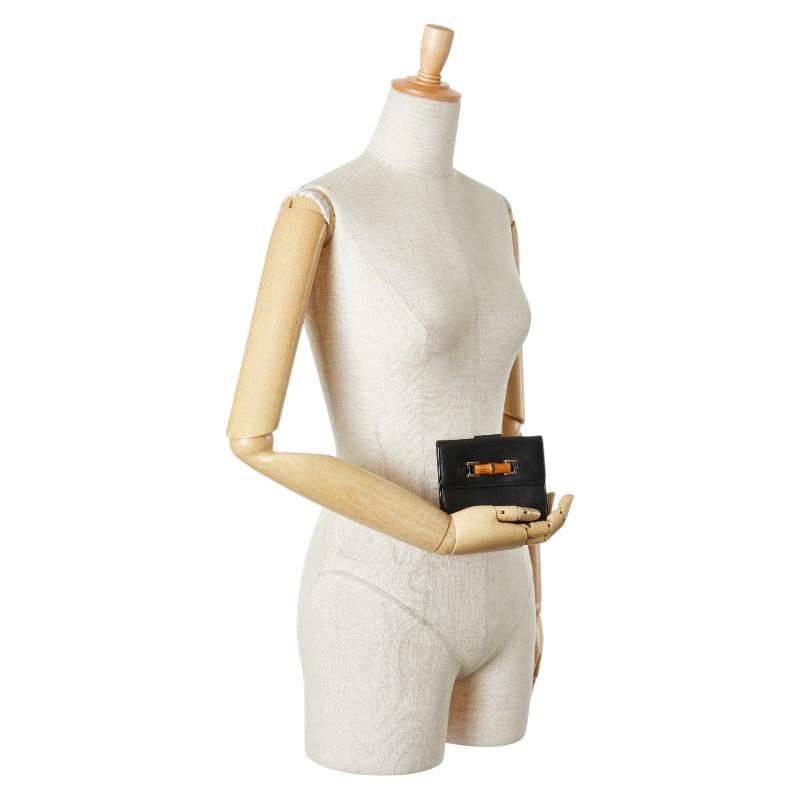 GUCCI（グッチ） バンブー 二つ折り財布 035 0959 1866 0 ブラック