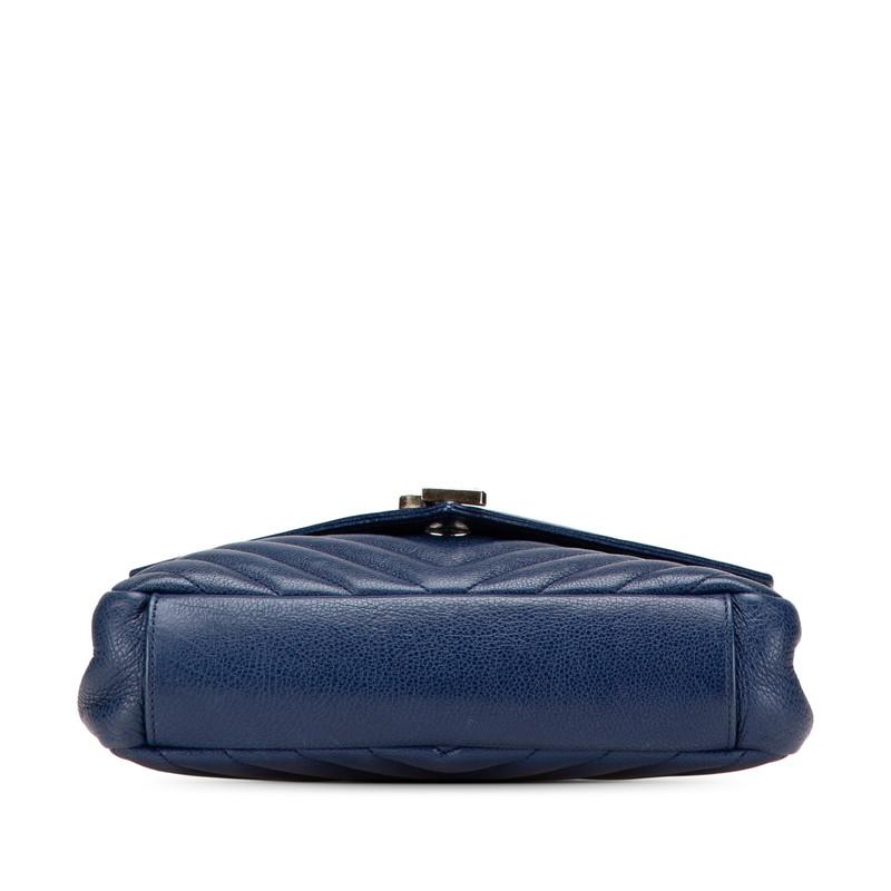 SAINT LAURENT ブルーショルダーバッグ ASUS サンローラン YSL モノグラム カレッジ チェーンショルダー