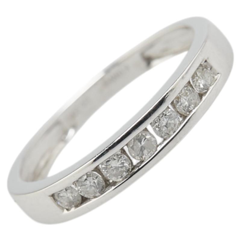 K18WG ホワイトゴールド ダイヤ0.20ct 一文字 リング 指輪 レディース