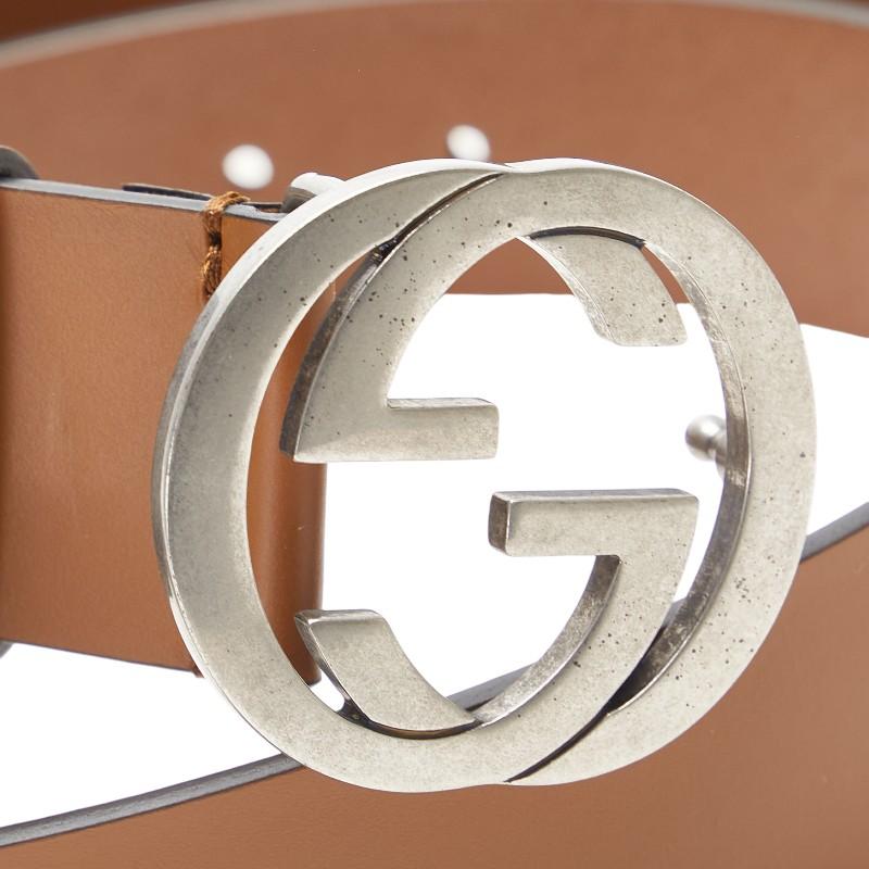 GUCCI（グッチ） インターロッキングG ベルト 90.36 546389 ブラウン