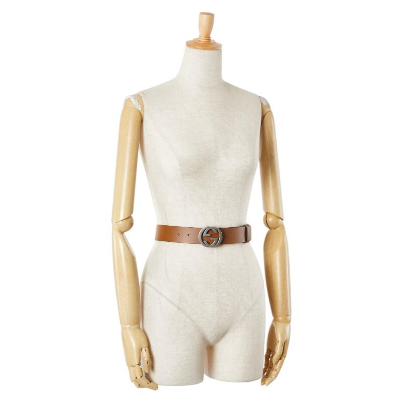 GUCCI（グッチ） インターロッキングG ベルト 90.36 546389 ブラウン