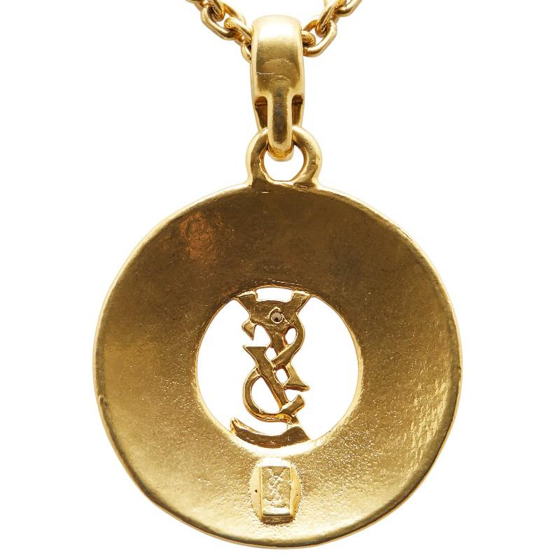 YSL イヴサンローラン ゴールド ロング ネックレス ASUS サンローラン YSL ロングネックレス ゴールド メッキ