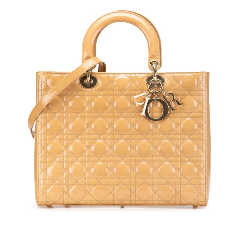 Diorレディディオール カナージュ パテントレザー ラージサイズ