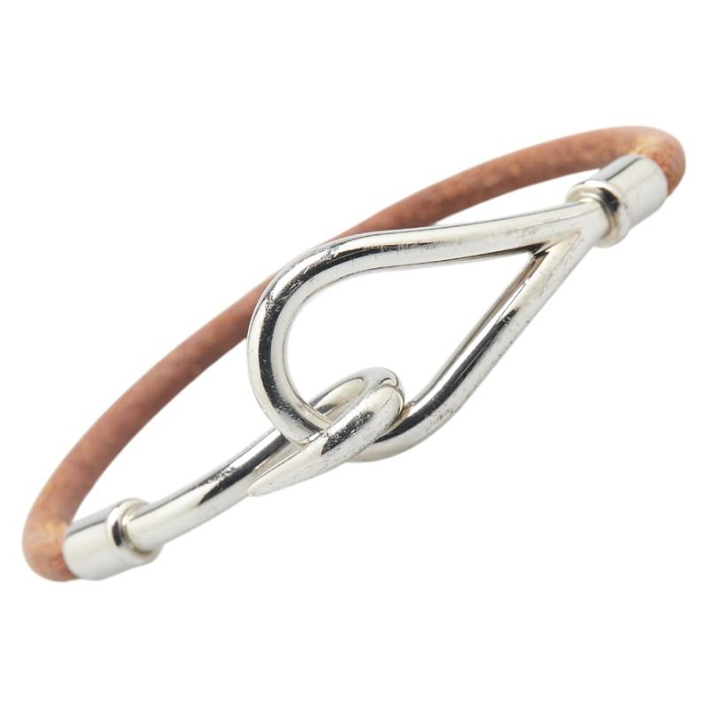 HERMES エルメス ジャンボ ブレスレット ブラウン シルバー