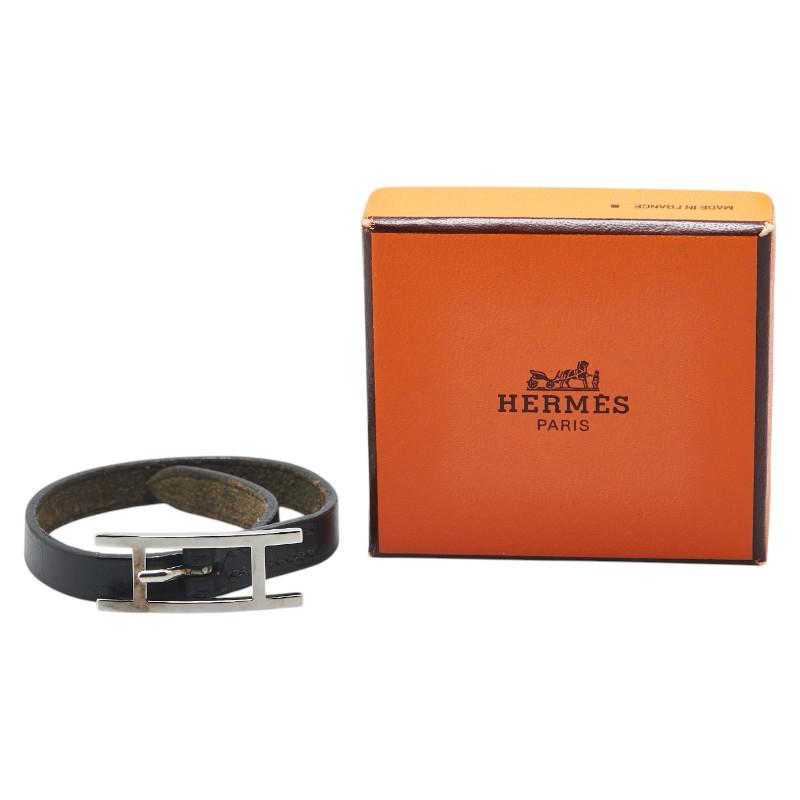 HERMES（エルメス） アピ3 ブレスレット ブラック メタル レザー