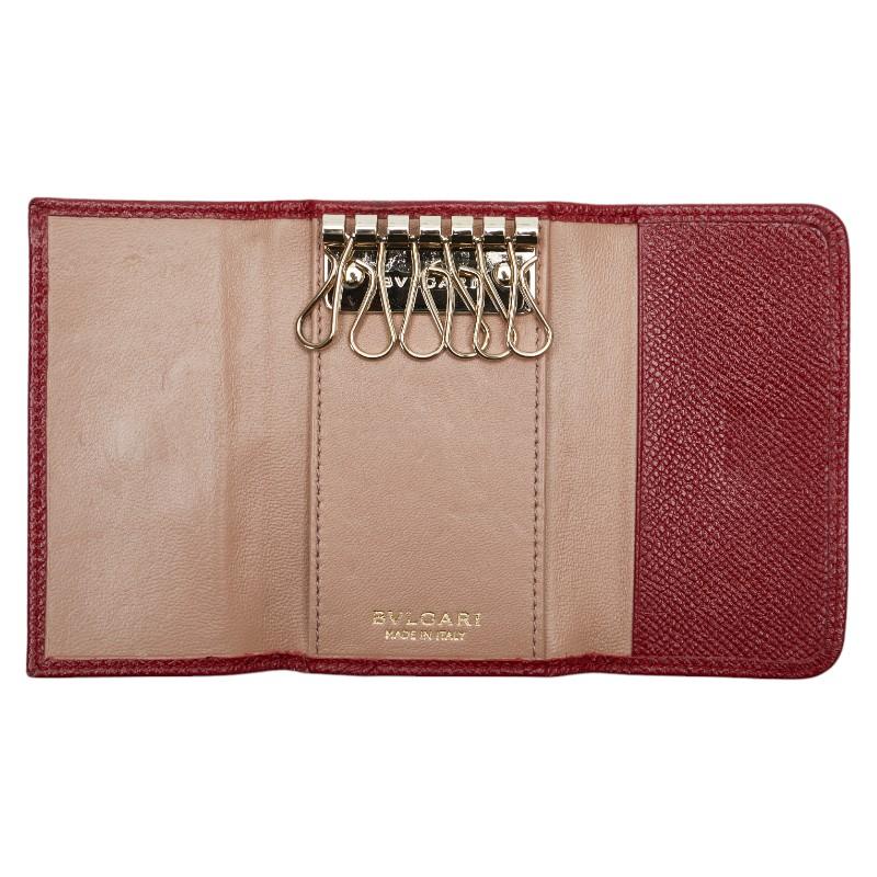 BVLGARI ブルガリ ブルガリブルガリ 6連 キーケース レッド レザー
