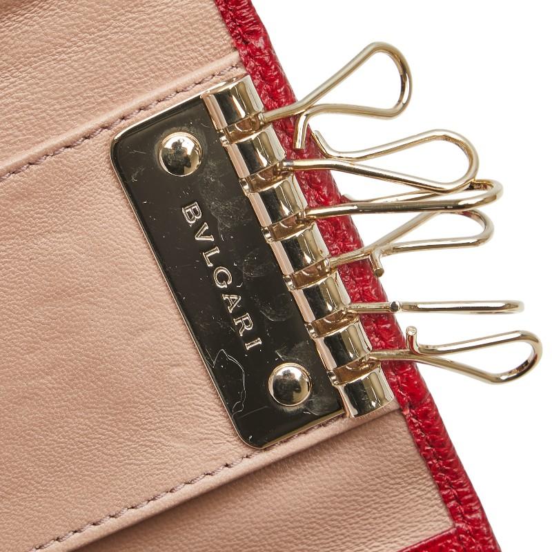 BVLGARI（ブルガリ） ブルガリブルガリ 6連 キーケース レッド レザー