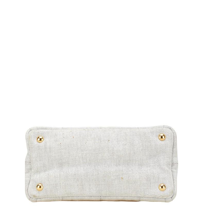 PRADA プラダ カナパ ハンドバッグ グレー キャンバス PRADA プラダ カナパ ハンドバッグ グレー キャンバス