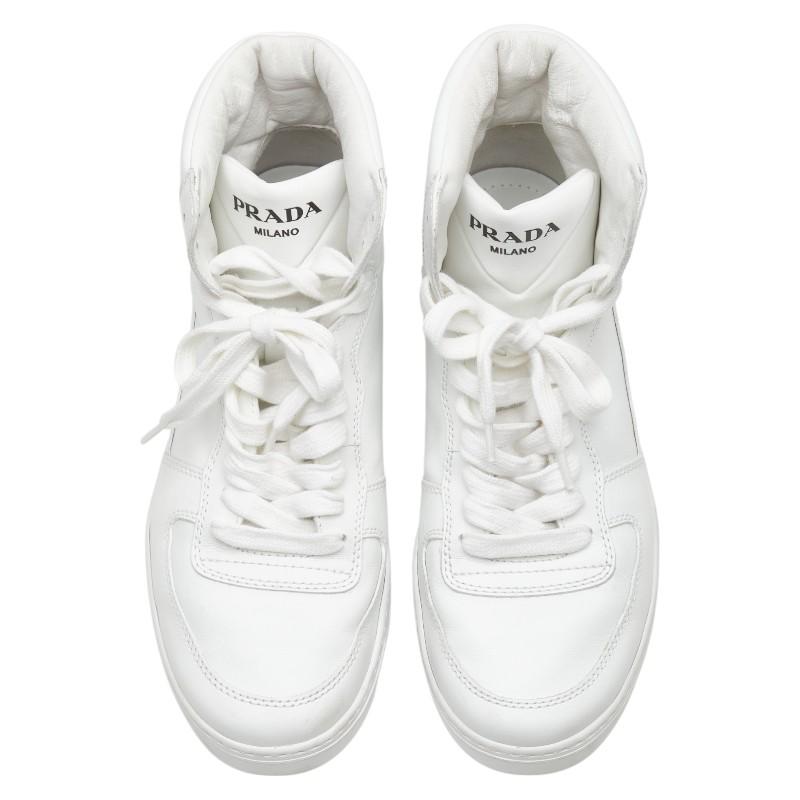 PRADA（プラダ） 三角ロゴ ハイカット スニーカー サイズ:6 1/2 2TG179