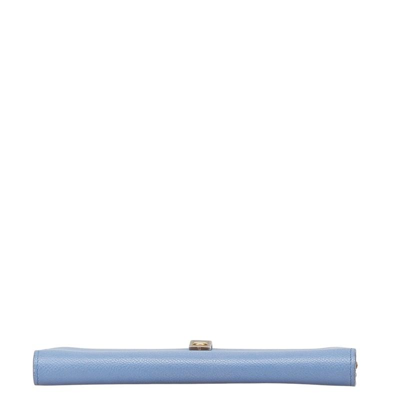 【CELINE】ブルーグレー 長財布 CELINE（セリーヌ） 長財布 ジップウォレット ブルー レザー 【中古