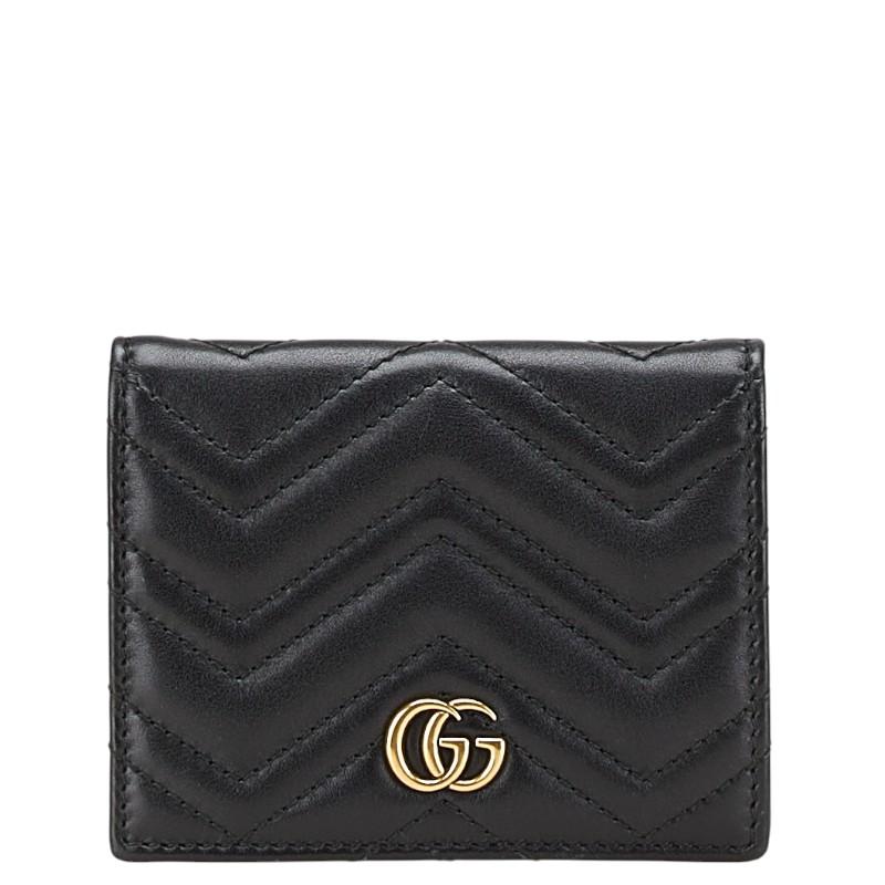 GUCCI（グッチ） GGマーモント 二つ折り財布 443125 ブラック レザー