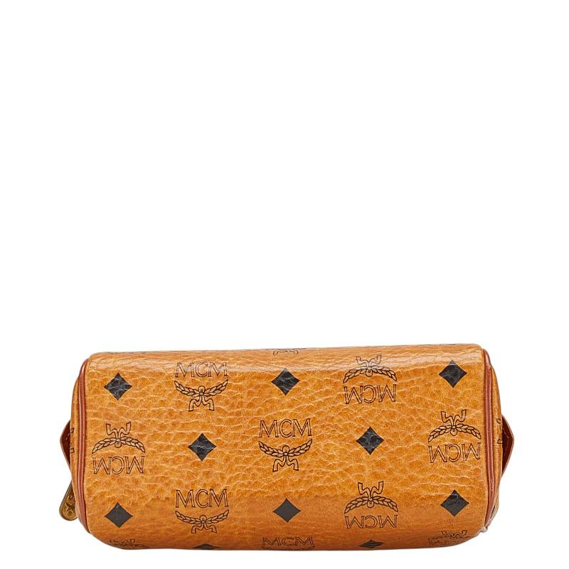 MCM エムシーエム PVC×レザー ミニボストンバッグ ハンドバッグ MCM エム シー ヴィセトス ロゴグラム ハンドバッグ ミニ