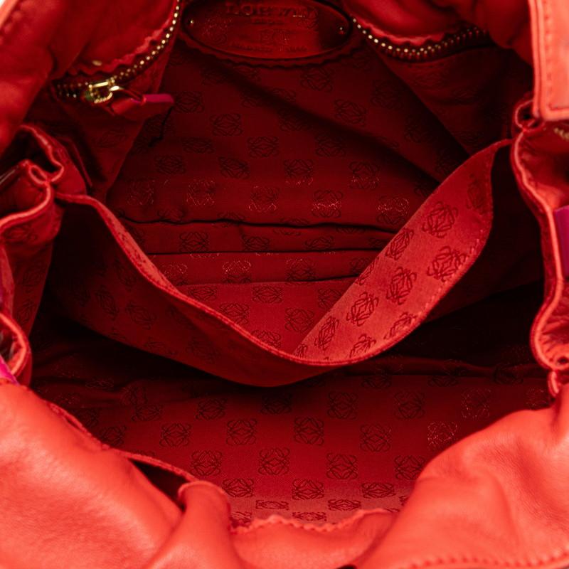 ロエベ ショルダーバッグ アナグラム フラメンコ 巾着 ヴィンテージ レッド LOEWE ロエベ アナグラム フラメンコ22 斜め掛け ショルダー