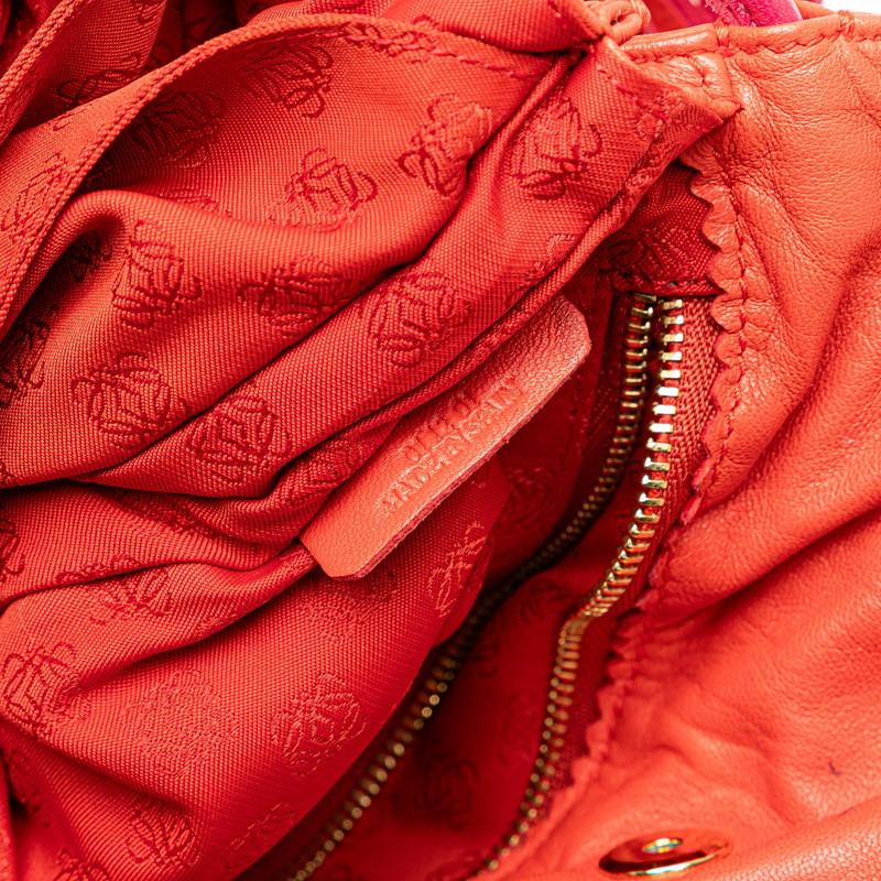 ロエベ ショルダーバッグ アナグラム フラメンコ 巾着 ヴィンテージ レッド LOEWE ロエベ アナグラム フラメンコ22 斜め掛け ショルダー