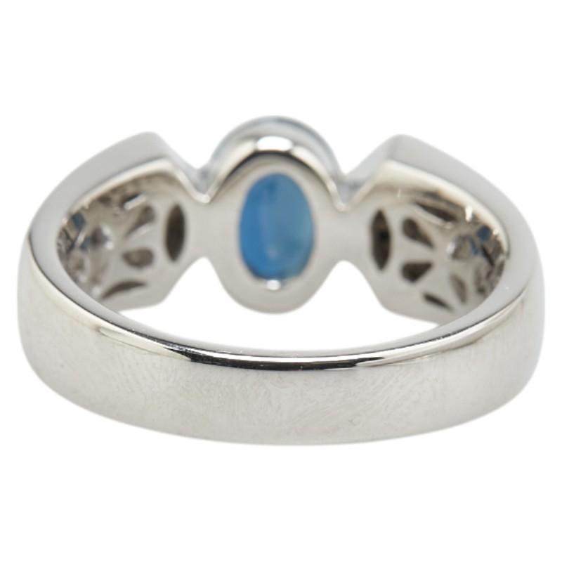 ジュエリーマキ GNM Pt850 プラチナ サファイア1.34ct ダイヤ0.09ct