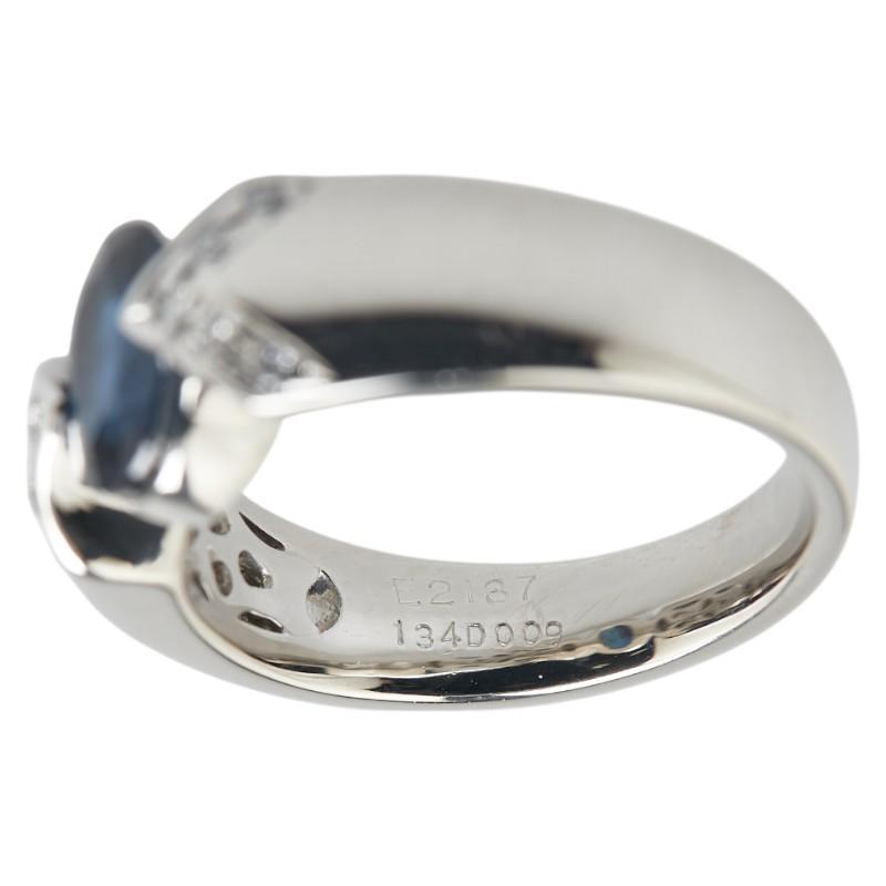 ジュエリーマキ GNM Pt850 プラチナ サファイア1.34ct ダイヤ0.09ct