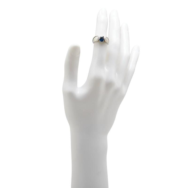 ジュエリーマキ GNM Pt850 プラチナ サファイア1.34ct ダイヤ0.09ct