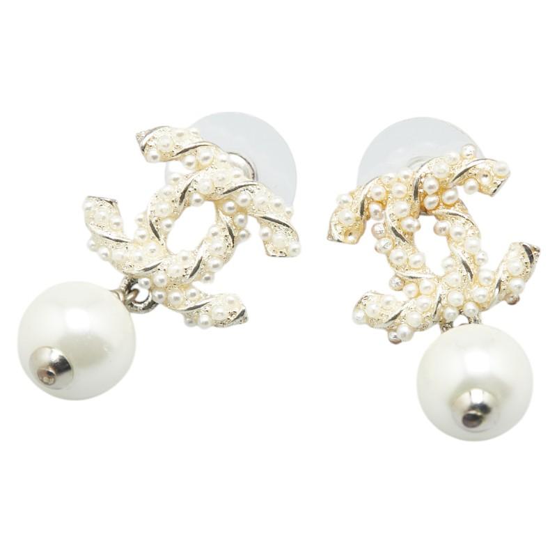 CHANEL シャネル ココマーク ピアス シャンパンゴールド メッキ CHANEL シャネル ココマーク ピアス シャンパンゴールド メッキ