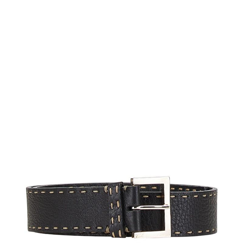 FENDI（フェンディ） セレリア ベルト 95/38 ブラック レザー メンズ 