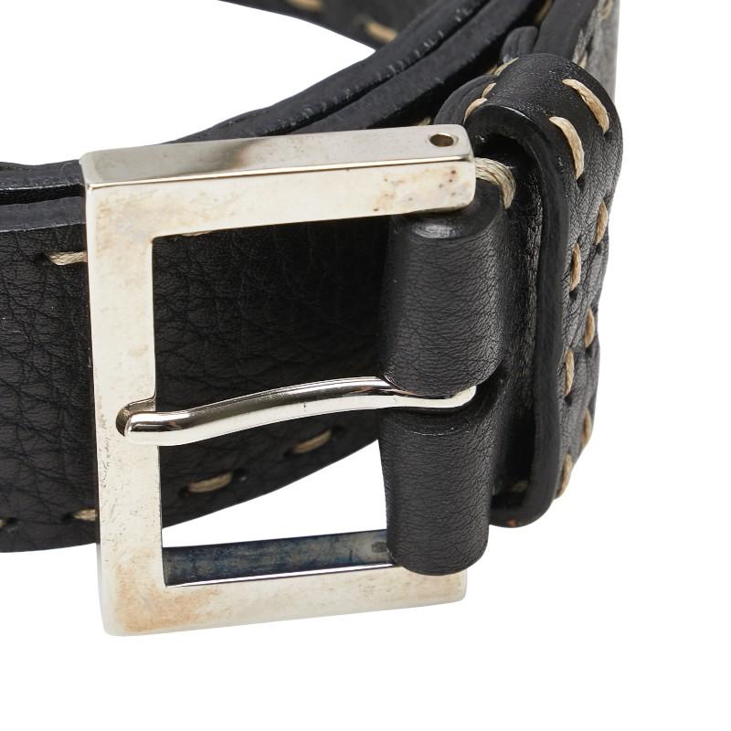 FENDI（フェンディ） セレリア ベルト 95/38 ブラック レザー メンズ 
