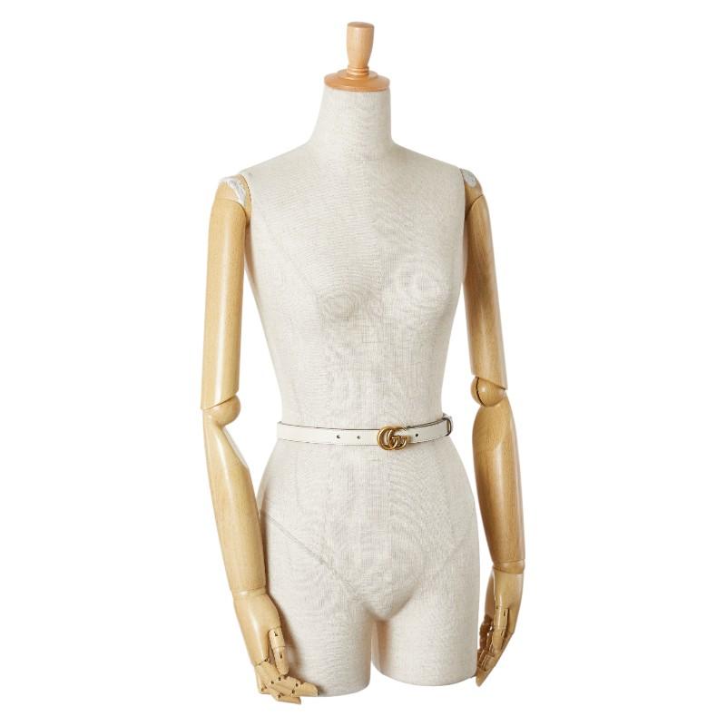 GUCCI（グッチ） GGマーモント ベルト 65/26 409417 ホワイト レザー