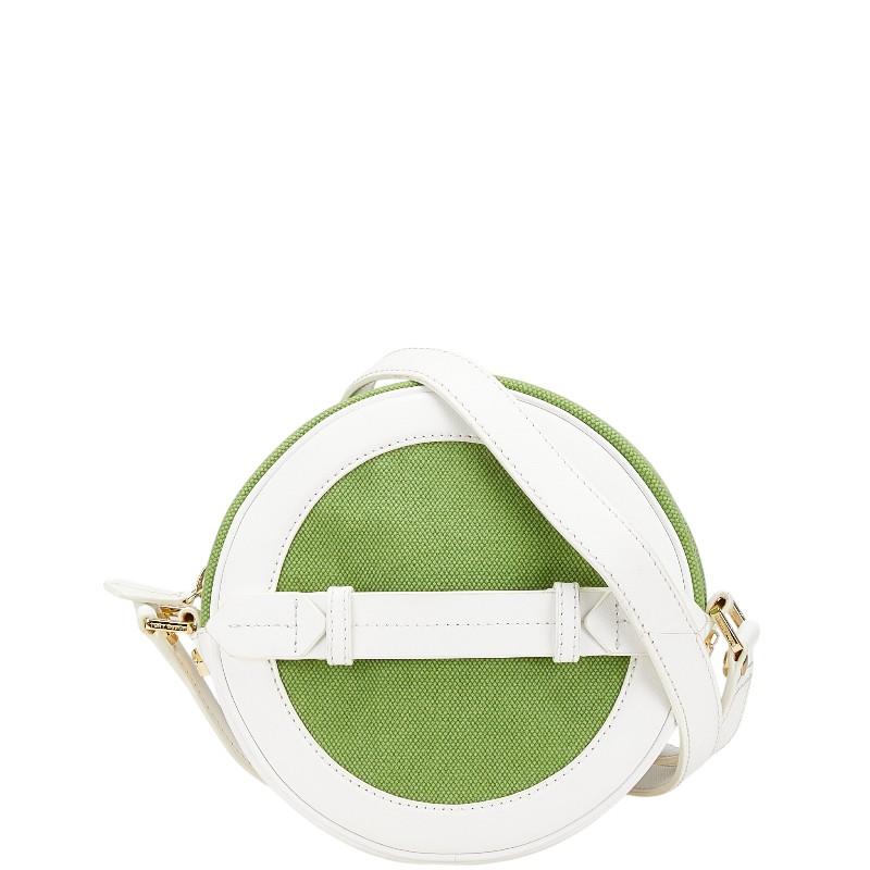 トリーバーチ ショルダーバッグ クロスボディバッグ グリーン ホワイト キャンバス レザー レディース Tory Burch 【中古】 TORY BURCH（トリーバーチ） ショルダーバッグ クロスボディバッグ