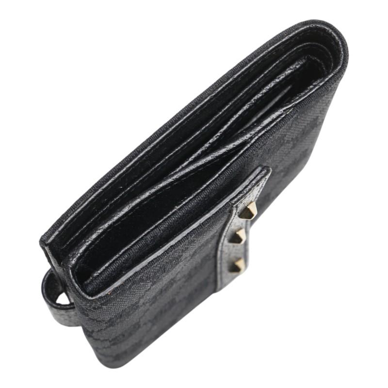 ✨未使用展示品✨　GUCCI ミニ財布　GGライン　キャンバス　スタッズ　シマ グッチ GUCCI ダブルG ミニウォレット コイン＆紙幣入れ付き 二