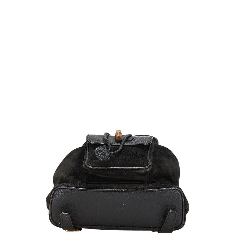 グッチ バンブー リュック バックパック 003 2058 0030 ブラック レザー スエード レディース GUCCI 【中古】_2