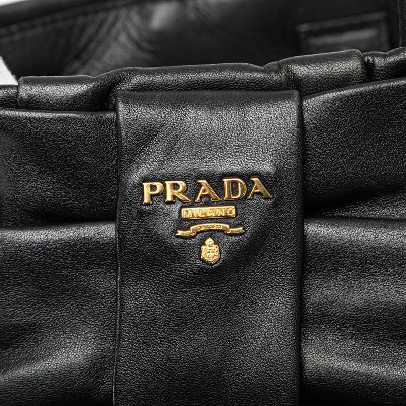 PRADA プラダ リボン ハンドバッグ トートバッグ ブラック