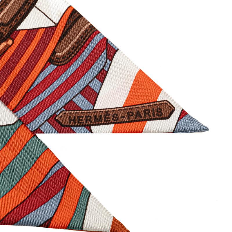 HERMES（エルメス） ツイリー ベルト モチーフ スカーフ ワインレッド