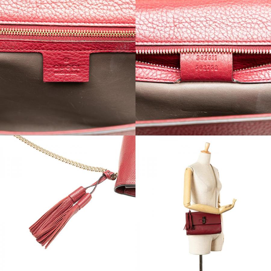 GUCCI（グッチ） バンブー チェーン ショルダーバッグ 387611 ワイン