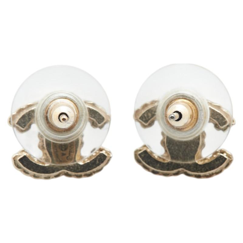 CHANEL シャネル ココマーク ラインストーン スタッドピアス  