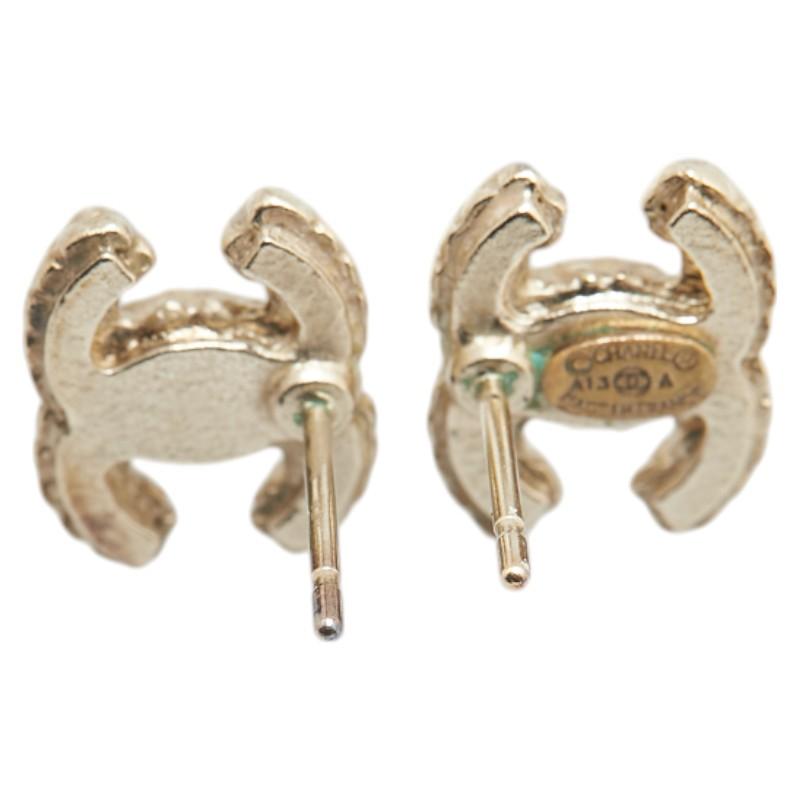 CHANEL シャネル ココマーク ラインストーン スタッドピアス  