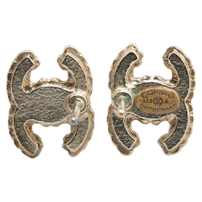 CHANEL シャネル ココマーク ラインストーン スタッドピアス  