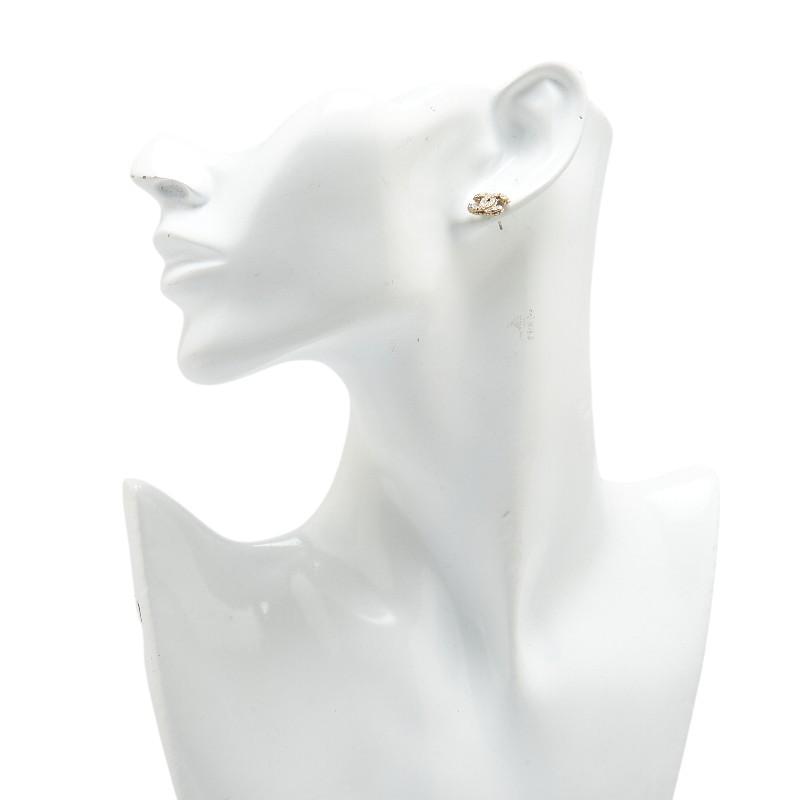 CHANEL シャネル ココマーク ラインストーン スタッドピアス  