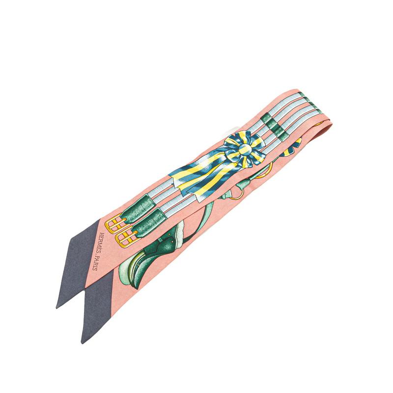 【美品】HERMES エルメス ツイリー ジャンピング スカーフ シルク ピンク HERMES エルメス ツイリー Jumping ジャンピング スカーフ