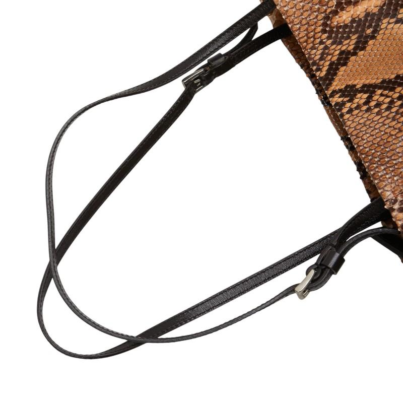 PRADA プラダ パイソン ハンドバッグ B11189 ブラウン レザー PRADA プラダ パイソン ハンドバッグ B11189 ブラウン レザー