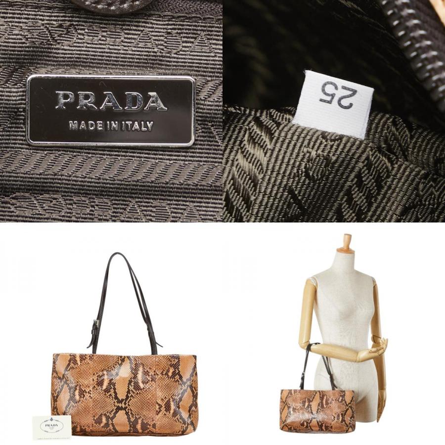 極美品プラダ】パイソンハンドバッグ【コレクション】