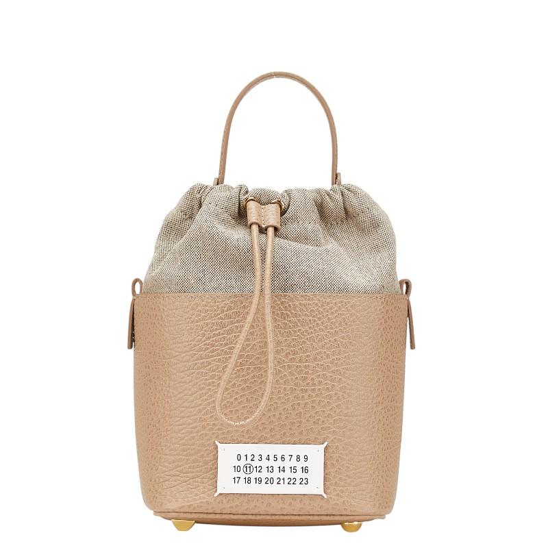 マルタンマルジェラ 11 5AC バケットバッグ スモール ハンドバッグ S61WG0035 P4348 ブラウン ベージュ MARTIN MARGIELA 【中古】 マルタンマルジェラ 11 5AC バケットバッグ スモール ハンドバッグ