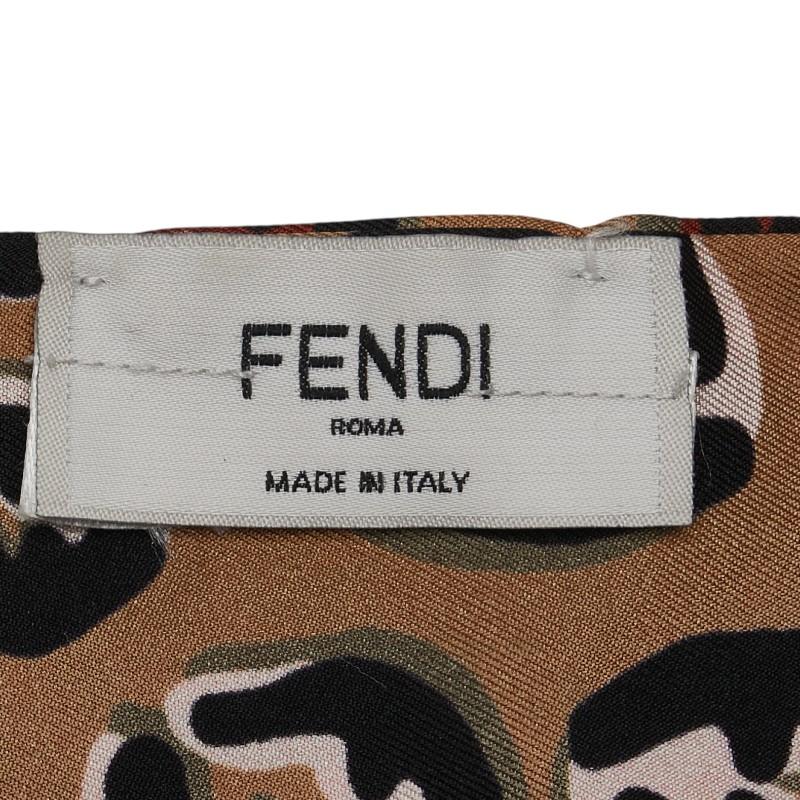 FENDI（フェンディ） ズッカ レオパード ラッピー スカーフ ブラウン