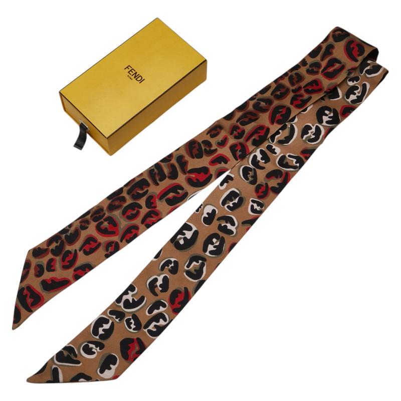 極美品 FENDI フェンディ ラッピー スカーフ FF ズッカ レオパード FENDI フェンディ ズッカ レオパード ラッピー スカーフ