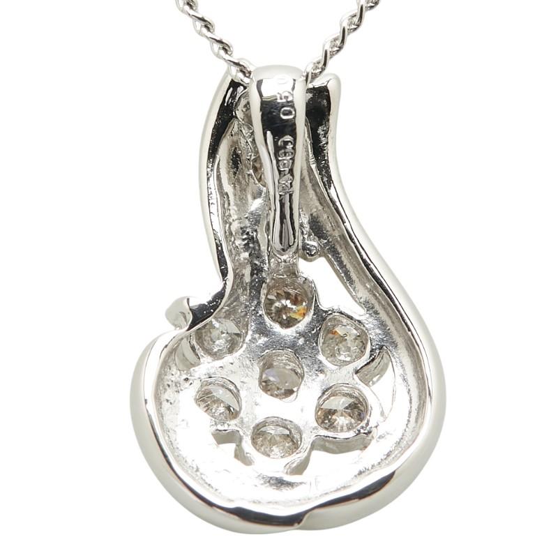 Pt900 プラチナ Pt850 ダイヤ0.50ct フラワー 花 モチーフ ペンダント 